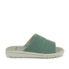 Zapatillas casa mujer Gomus 5299 verde abierta textil vista frontal