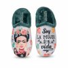 illa extraíble. Son flexibles, ligeras y fáciles de calzar. Suela antideslizante. Fabricado en España por la marca Vulca-bicha. Zapatilla de casa de mujer Frida Kahlo de la marca Vulca-Bicha