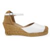 Alpargata mujer Blanca con cuña de esparto y pulsera