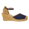 Alpargata mujer marino con cuña de esparto y pulsera
