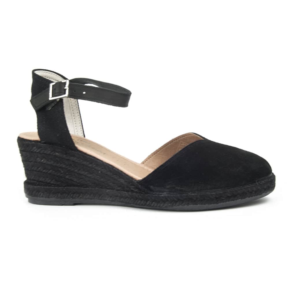 Alpargatas Mujer Cuña Mediterranea 50188 en piel de ante con pulsera tobillera