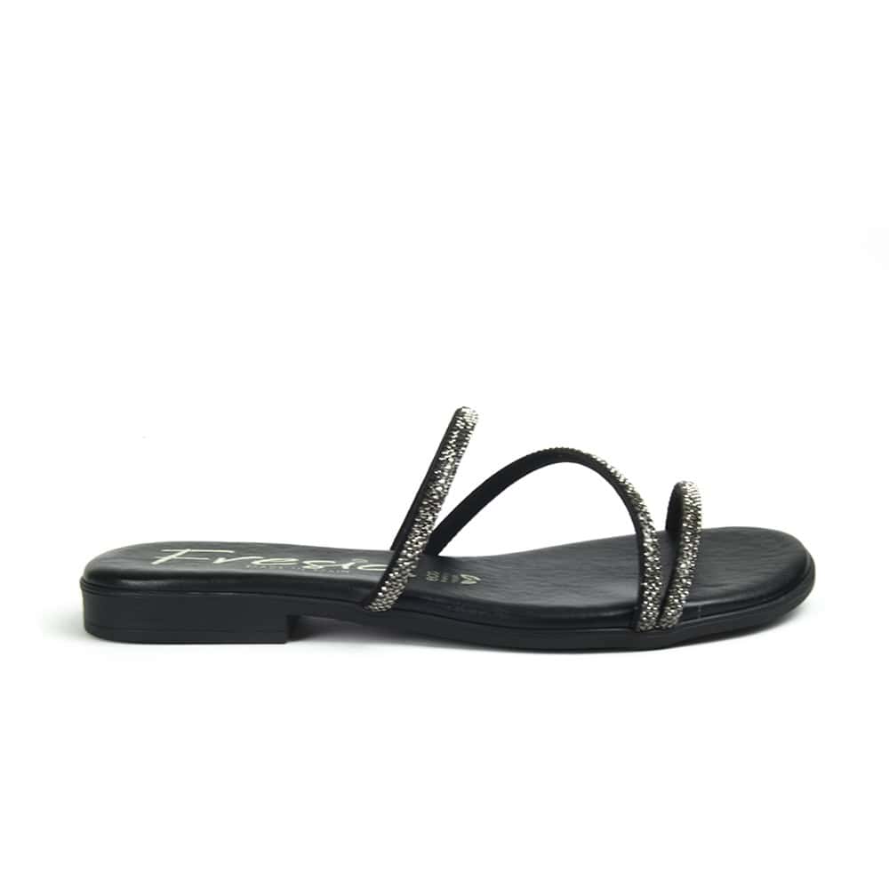 Sandalia Plana Negra Mujer Fresia 468