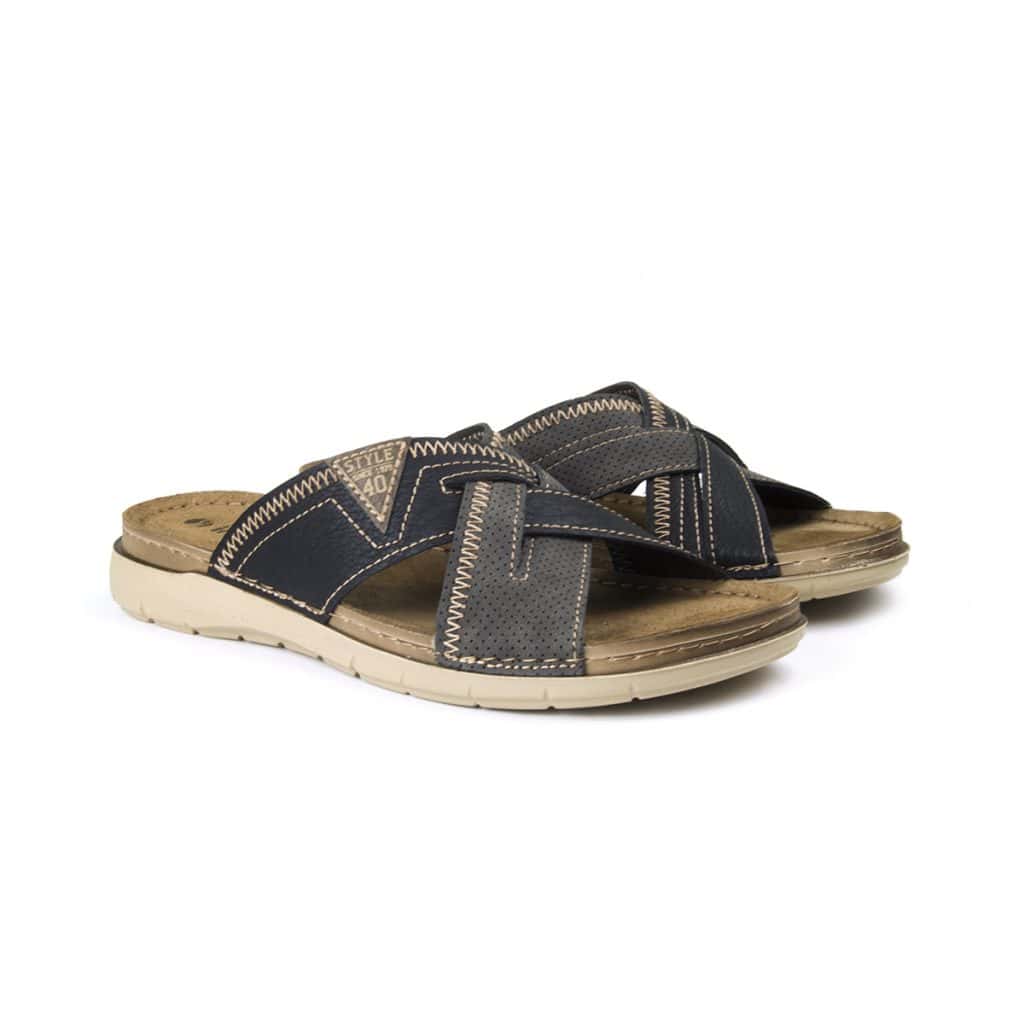 Sandalia Hombre Inblu 4928 con pala cruzada y plantilla de piel acolchada