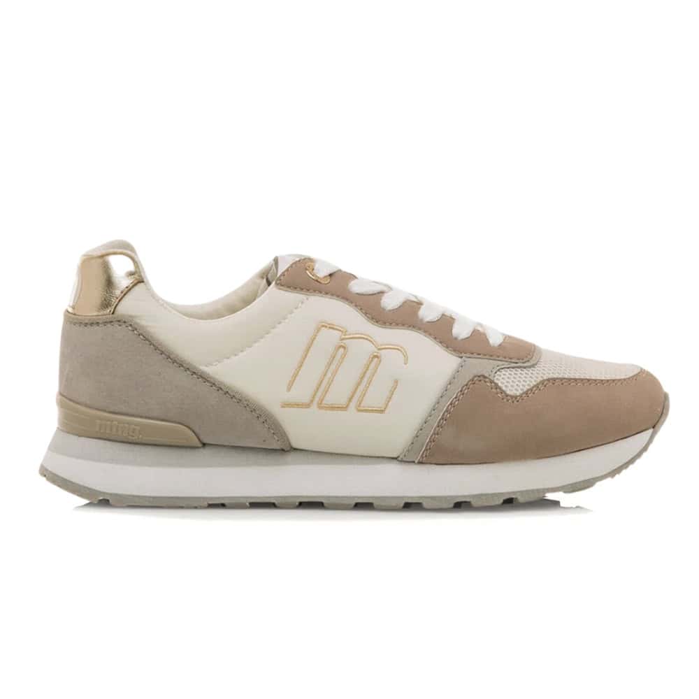 Zapatilla Mujer Mustang JOGGO CLASSIC 60441 Beig en tonos combinados con logo lateral
