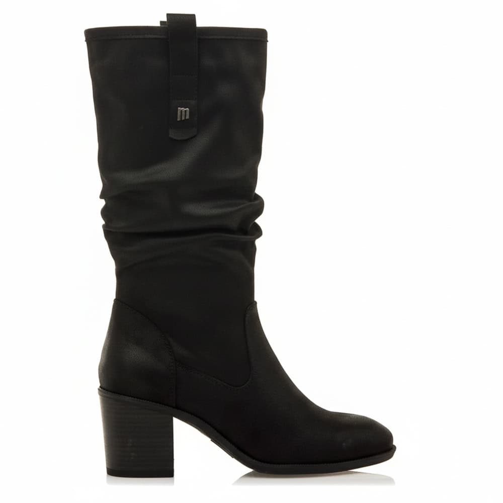 Botas Mujer Mustang MIRIANA 59357 negras con caña alta arrugada