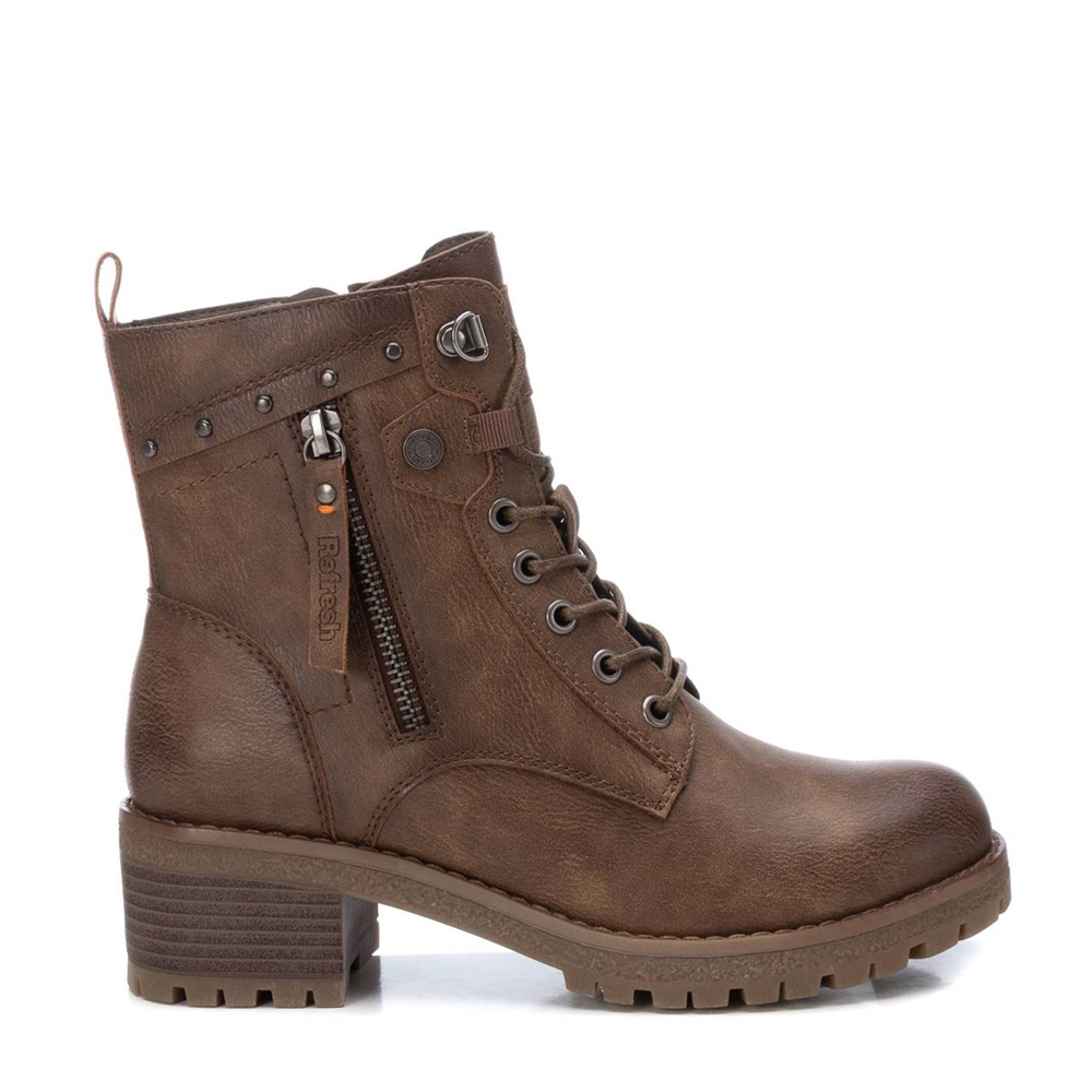 Botín Mujer Refresh 172241 negro con cordones y cremallera lateral