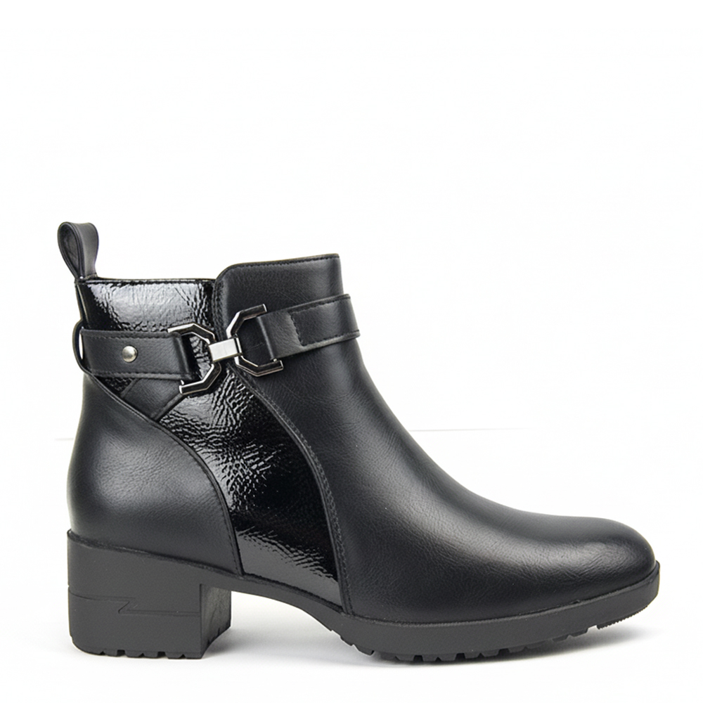 Botines Mujer Hispaflex 2543 en color negro con tacón cómodo de 5 cm