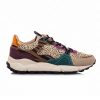Zapatilla Mujer Mustang CLIMB 60431 multicolor con estampado animal print y cordones negros