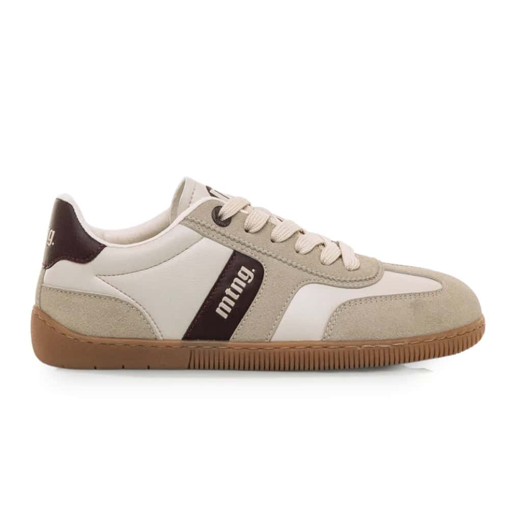 Zapatillas Mujer Mustang FREE ARIA 60902 blanca con detalles marrón y suela caramelo