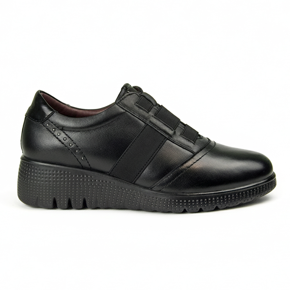 Zapato Mujer Happy Monk Granada 004 en piel de gran calidad con cordones elásticos