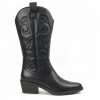 Botín Mujer Cowboy Negro 5121 en antelina con tacón bajo de 5 cm
