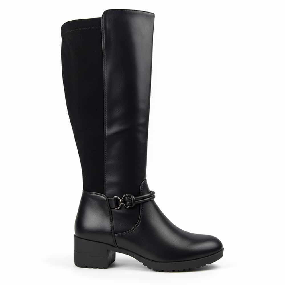 Bota Mujer Hispaflex 2540 con tacón ancho y pulsera tobillera decorativa