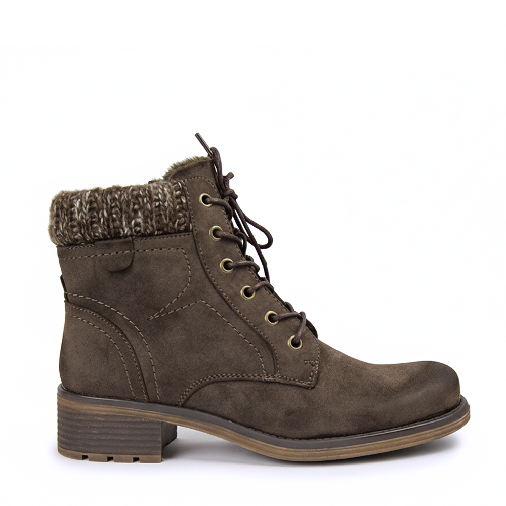 Botín Mujer Marrón 5098 estilo militar fabricado en antelina