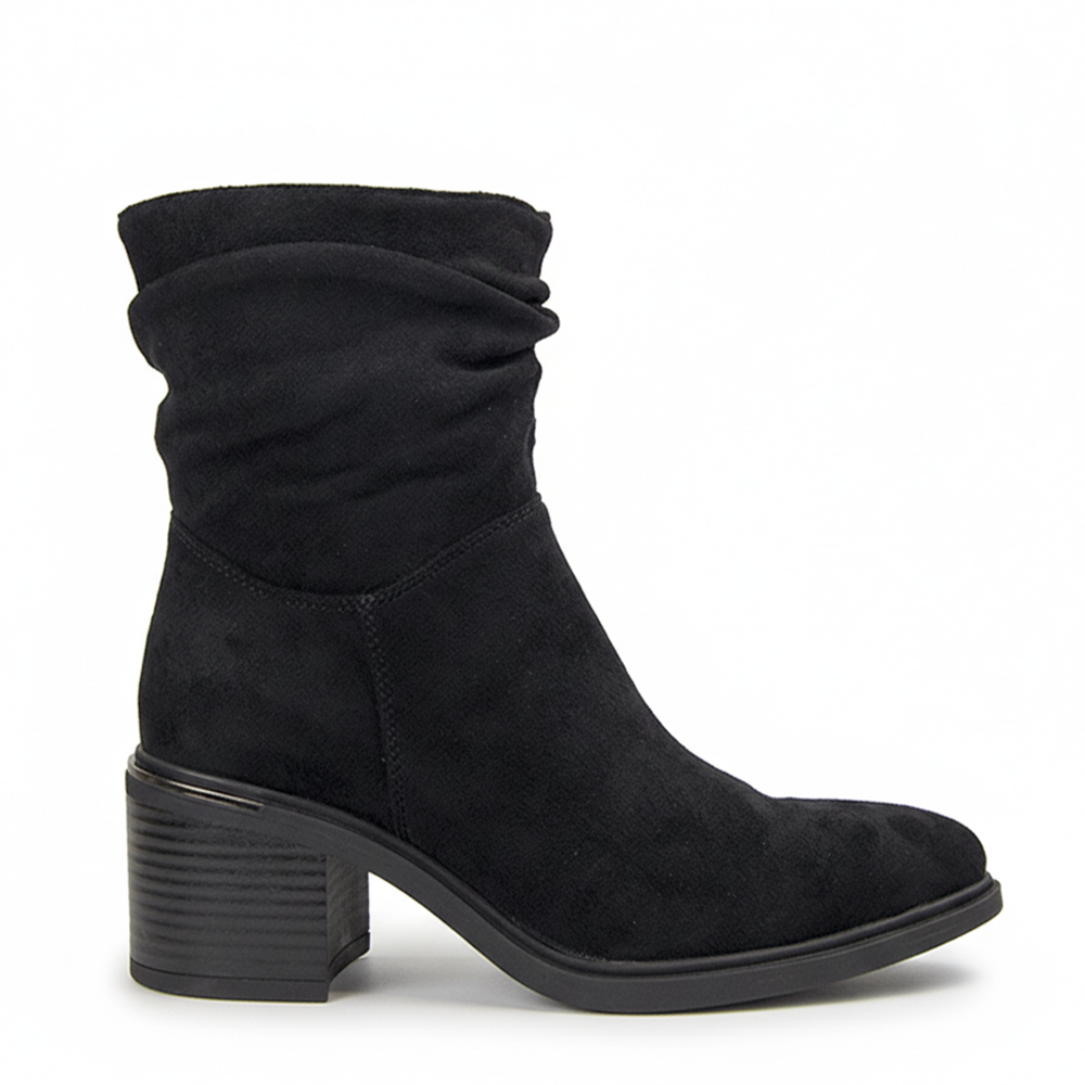 Botín Tacón Mujer 5118 en antelina con tacón ancho de 5 cm