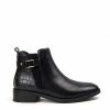 Botines Mujer Planos Negro 5119 estilo Chelsea con detalle coco trasero