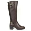 Bota Mujer Tacón 5125 con elástico trasero y doble hebilla decorativa