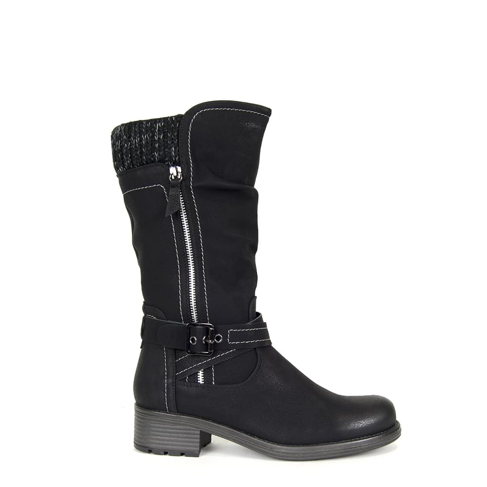 Bota Mujer 5127 con caña alta y acabado arrugado, ideal para otoño e invierno