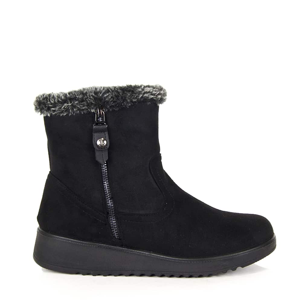 Botín Mujer Amarpies AJH27166 en antelina repelente al agua con cremallera interior