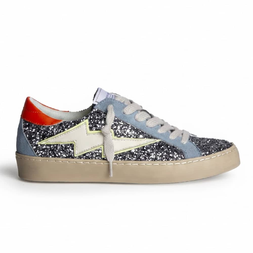 zapatillas glitter mujer Corina M6022 azul vista lateral