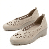 zapato mujer crema cómodo con cuña Mysoft
