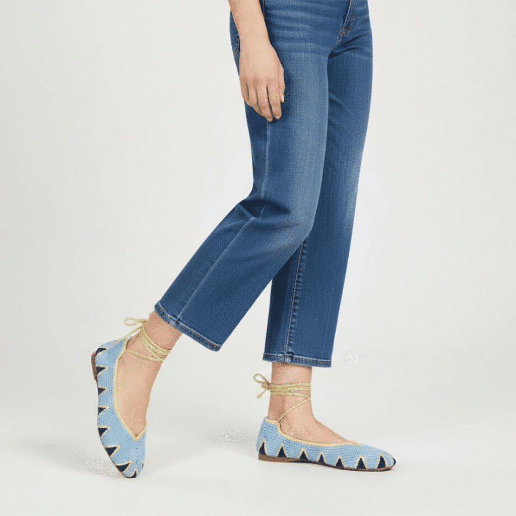 detalle crochet bailarina AW-5701 marino