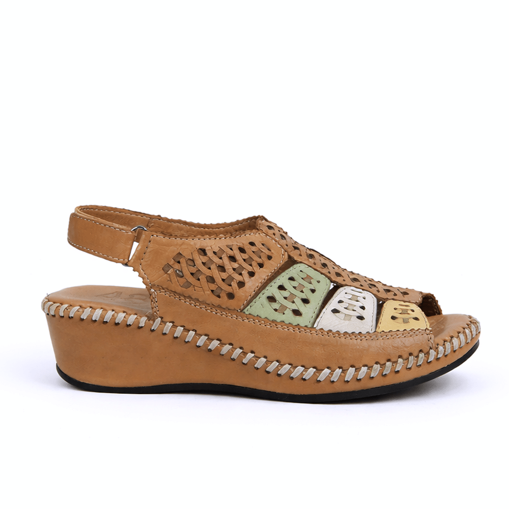 sandalia cuña mujer 48 Horas piel 614004