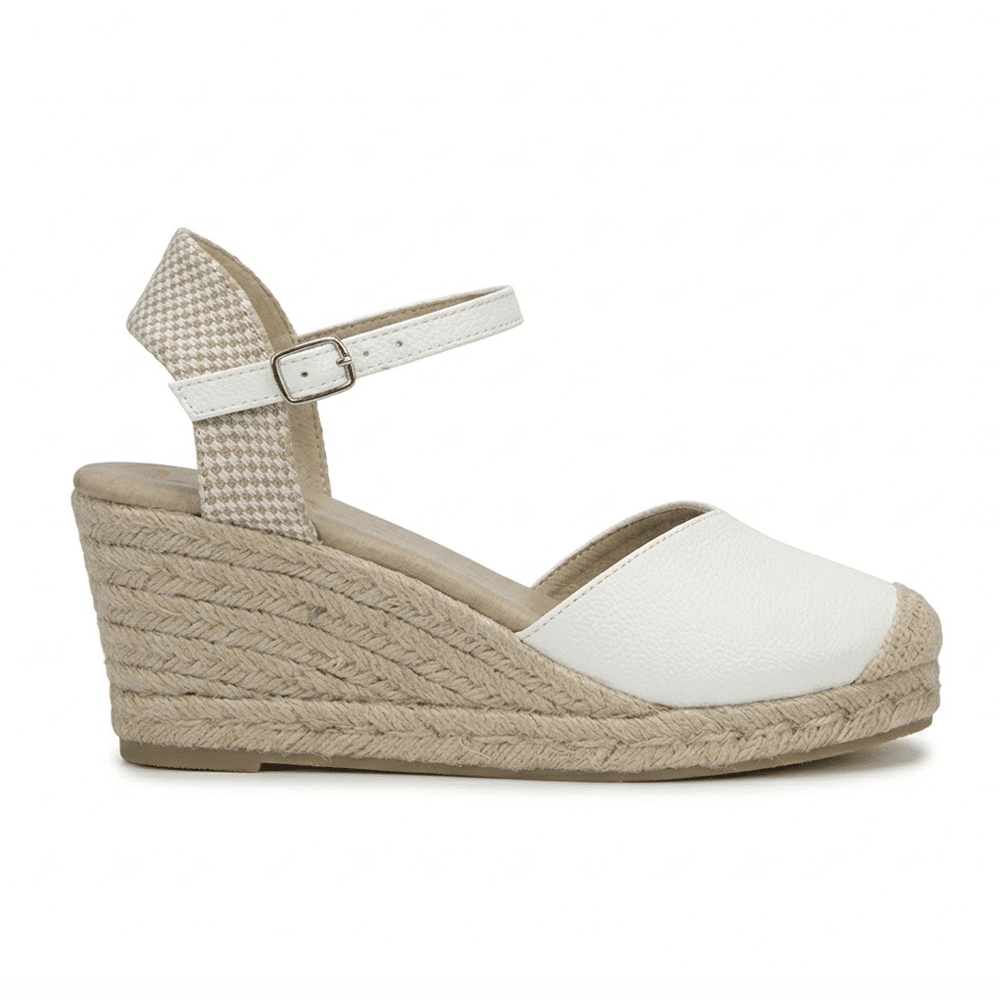 alpargatas cuña mujer blancas Mysoft 25M116