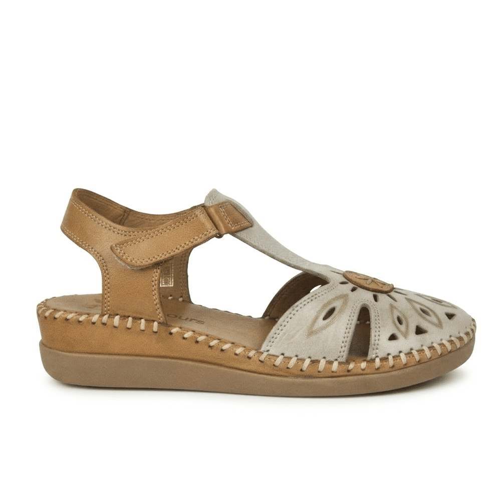 sandalias cerradas mujer marrones cómodas 48 horas 614102