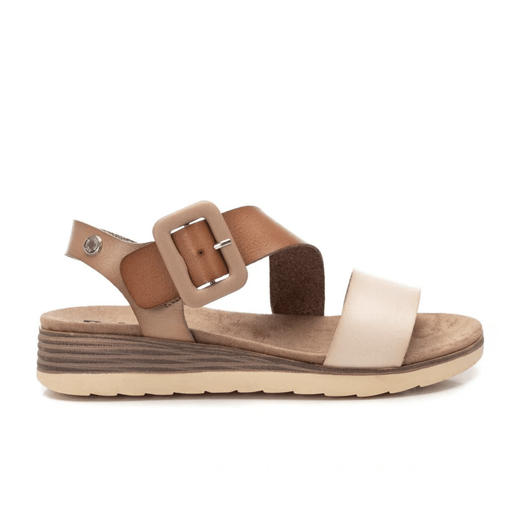 sandalias cómodas mujer beig cuña baja Refresh