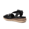 sandalias cuña baja negras mujer