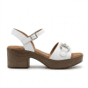 sandalias tacón blancas mujer elegantes Oh My Sandals 5232