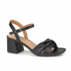 sandalia negra tiras cruzadas mujer