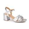 sandalia plata elegante tiras cruzadas mujer