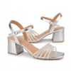 sandalia plata metalizada elegante mujer