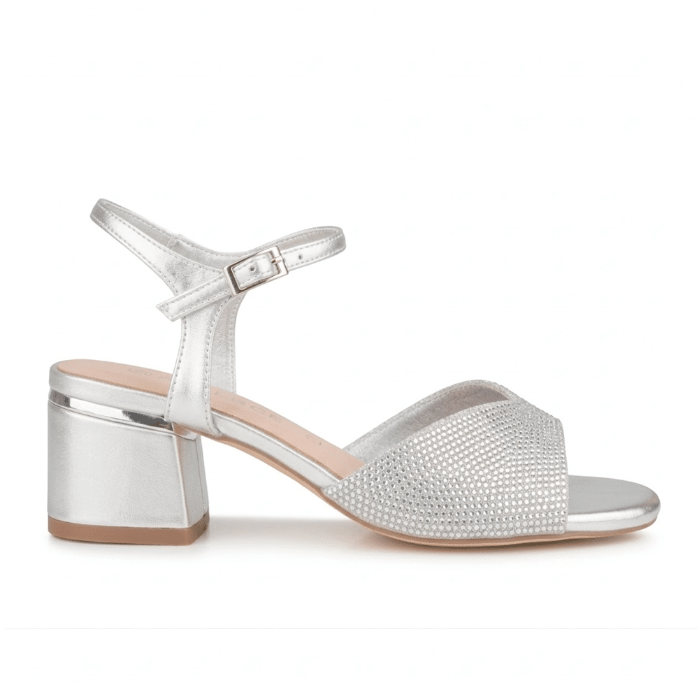 sandalia tacón cómodo mujer plata Cervera 5195