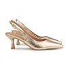 zapato elegante mujer dorado tacón