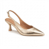 zapato destalonado dorado mujer lateral