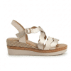sandalia cuña mujer Hispaflex 5306 pala ondas efecto piel vista frontal