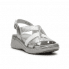 sandalia piel plata mujer verano