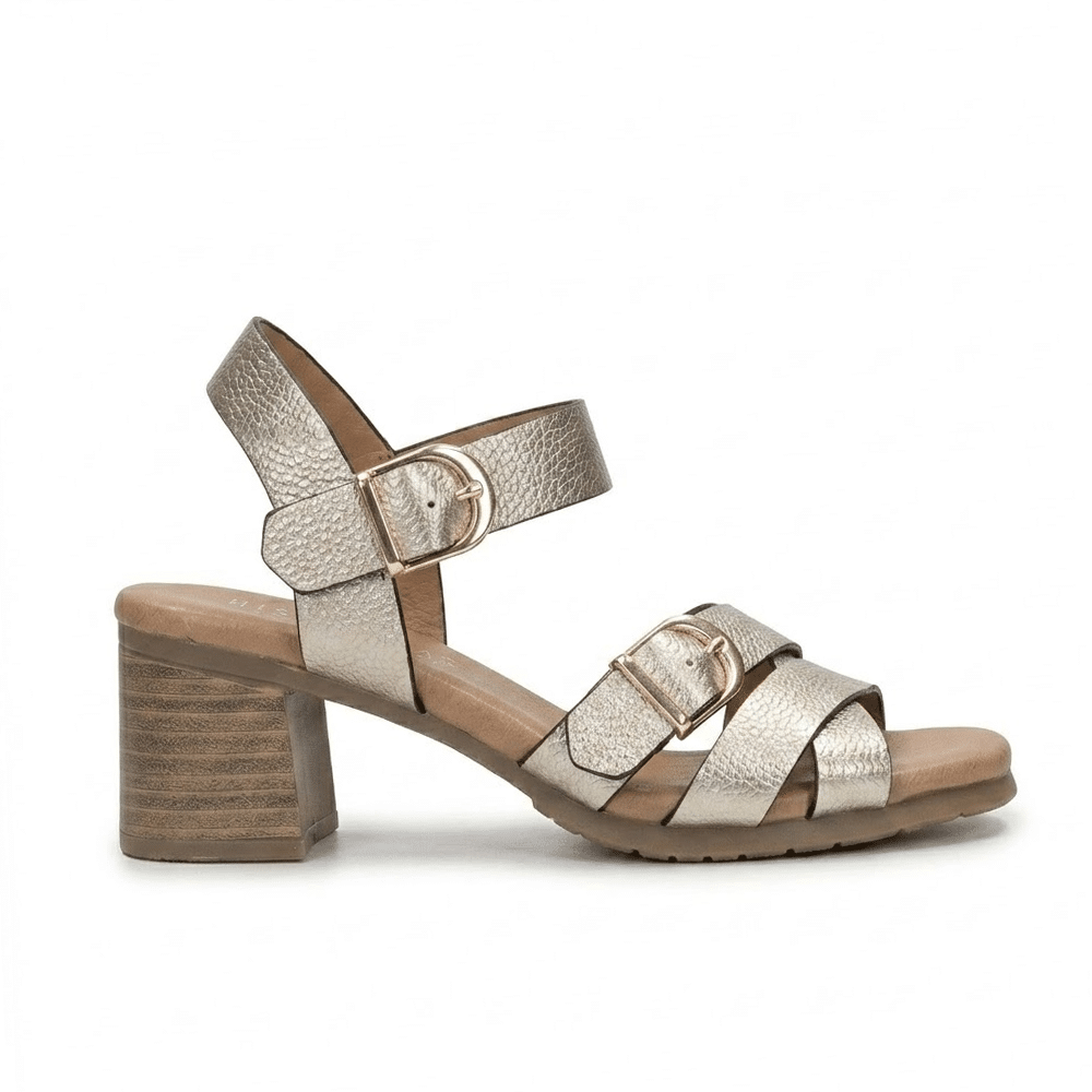 Sandalias Tacón Mujer Hispaflex 5307 Dorado