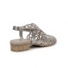 cierre velcro trasero sandalia tacón bajo plateada mujer Leyland 4340