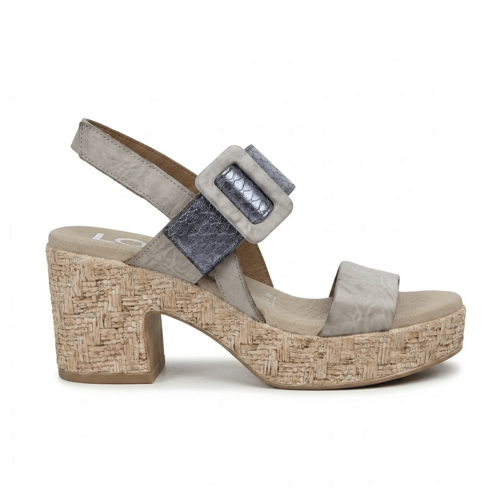 sandalia tacón mujer Leyland 5813 piel española pala multitiras vista frontal