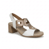 detalle pala multitextura tonos contrastados sandalia tacón piel mujer Leyland 5705