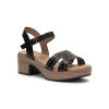 sandalia negra mujer tachuelas