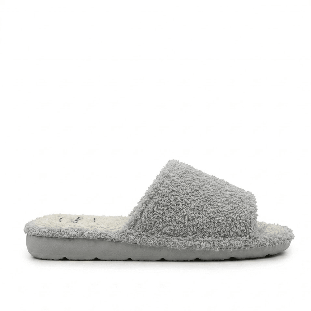 zapatillas casa mujer Gomus 3016 gris toalla abierta vista frontal