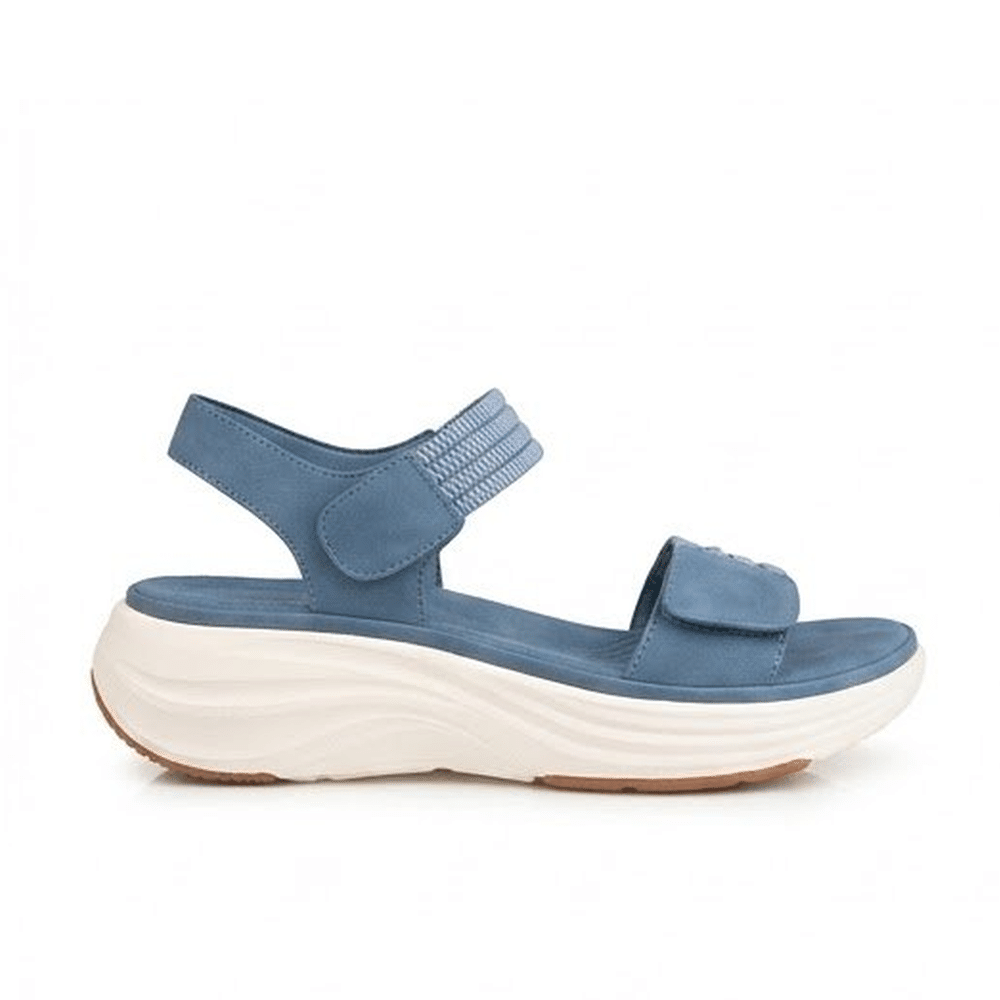 sandalia deportiva mujer Cervera 5355 azul doble velcro tiras elásticas vista frontal