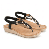 perfil lateral sandalia plana elegante mujer negro Cervera 5351