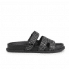 sandalia plana mujer Cervera 5359 negro antelina tachuelas velcro empeine frontal