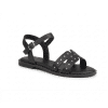 perfil lateral sandalia plana urbana mujer negro tachuelas Cervera 5353